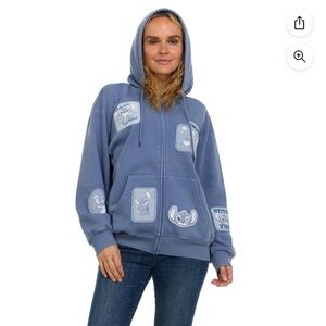 Disney Lilo and Stitch Full Zip Jacket Hoodie Large NWT